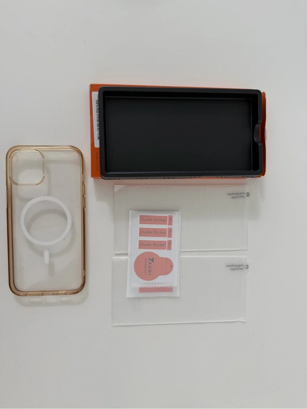 Clear Phone Case with MagSafe Ring and 2 Screen Protectors - Transparent